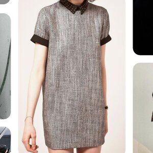 Sister Jane Womens Wool Blend Mini Dress Grey Tweed Size Medium NWT Grunge Goth